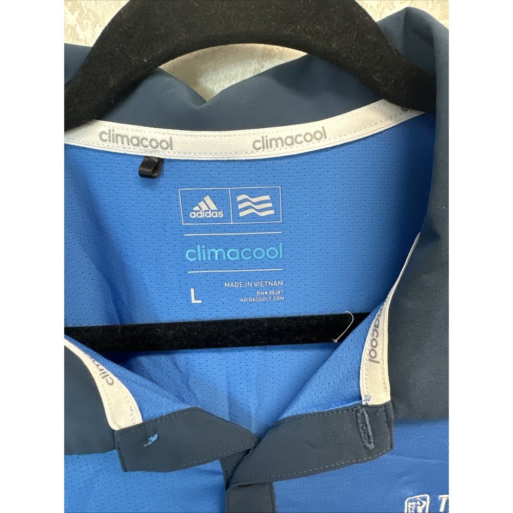 Adidas Golf ClimaCool Blue Polo Size Large PGA Tour - Picture 2 of 8
